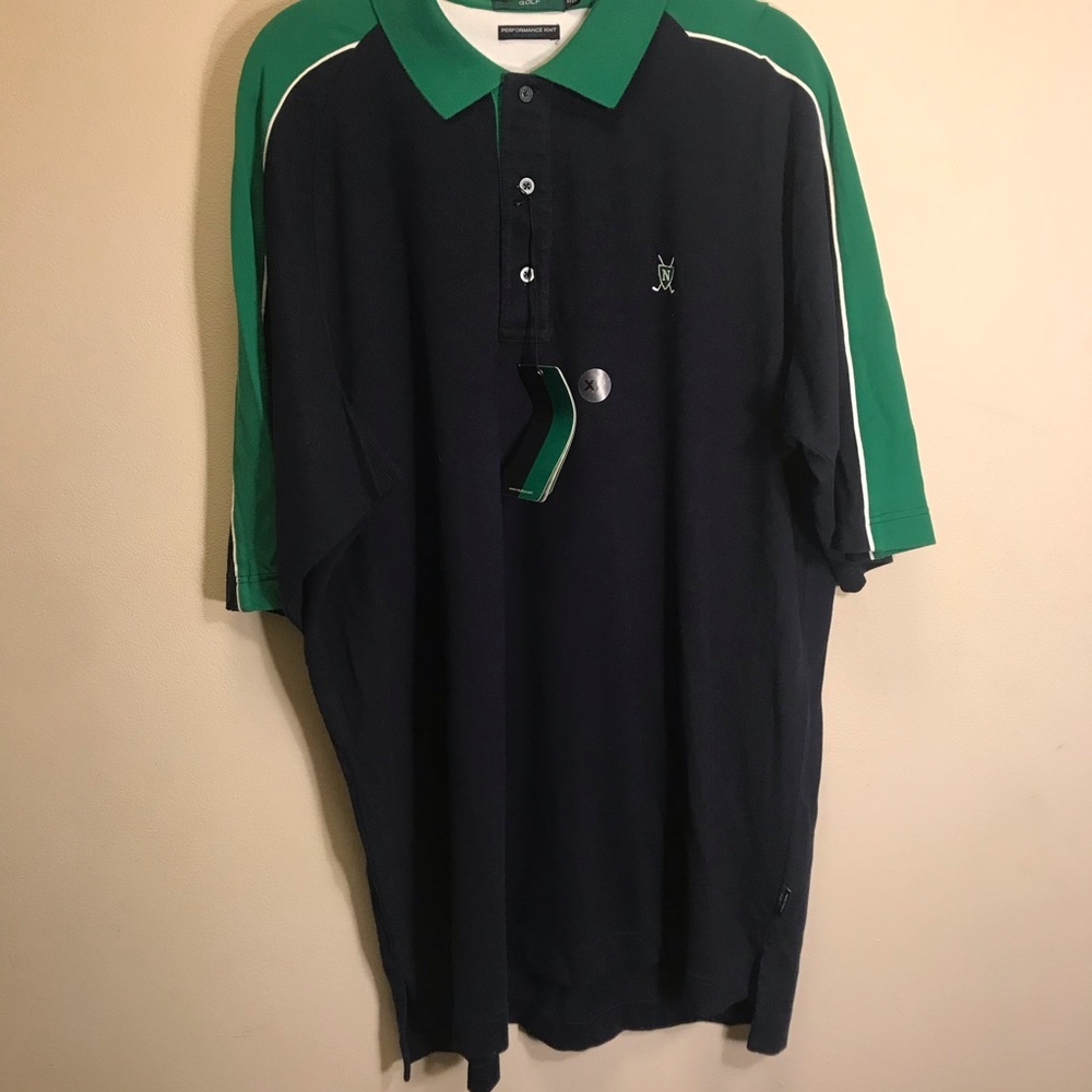 Nautica Golf Blue/Green Performance Knit NWT